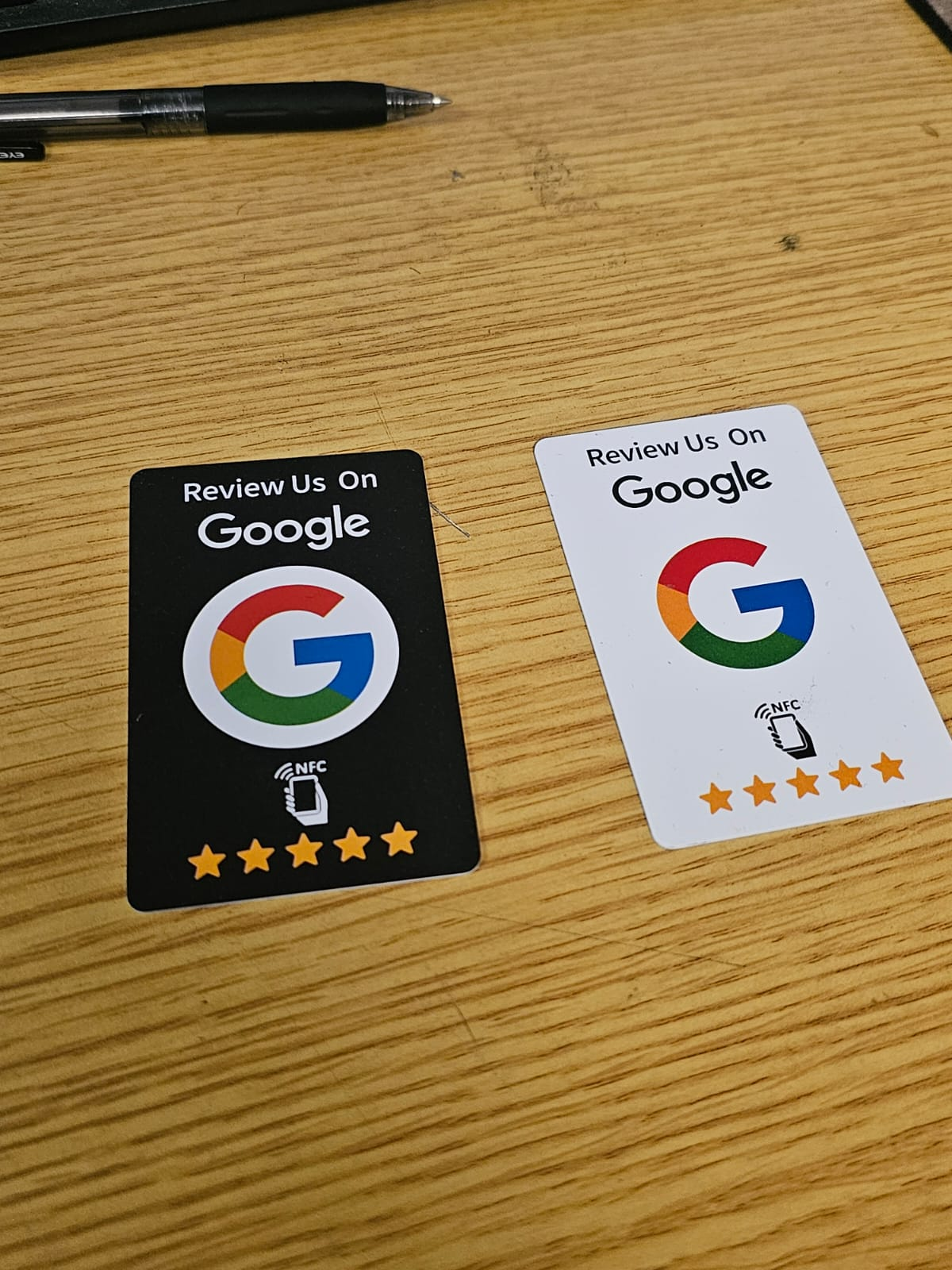 Black Google review NFC bill card